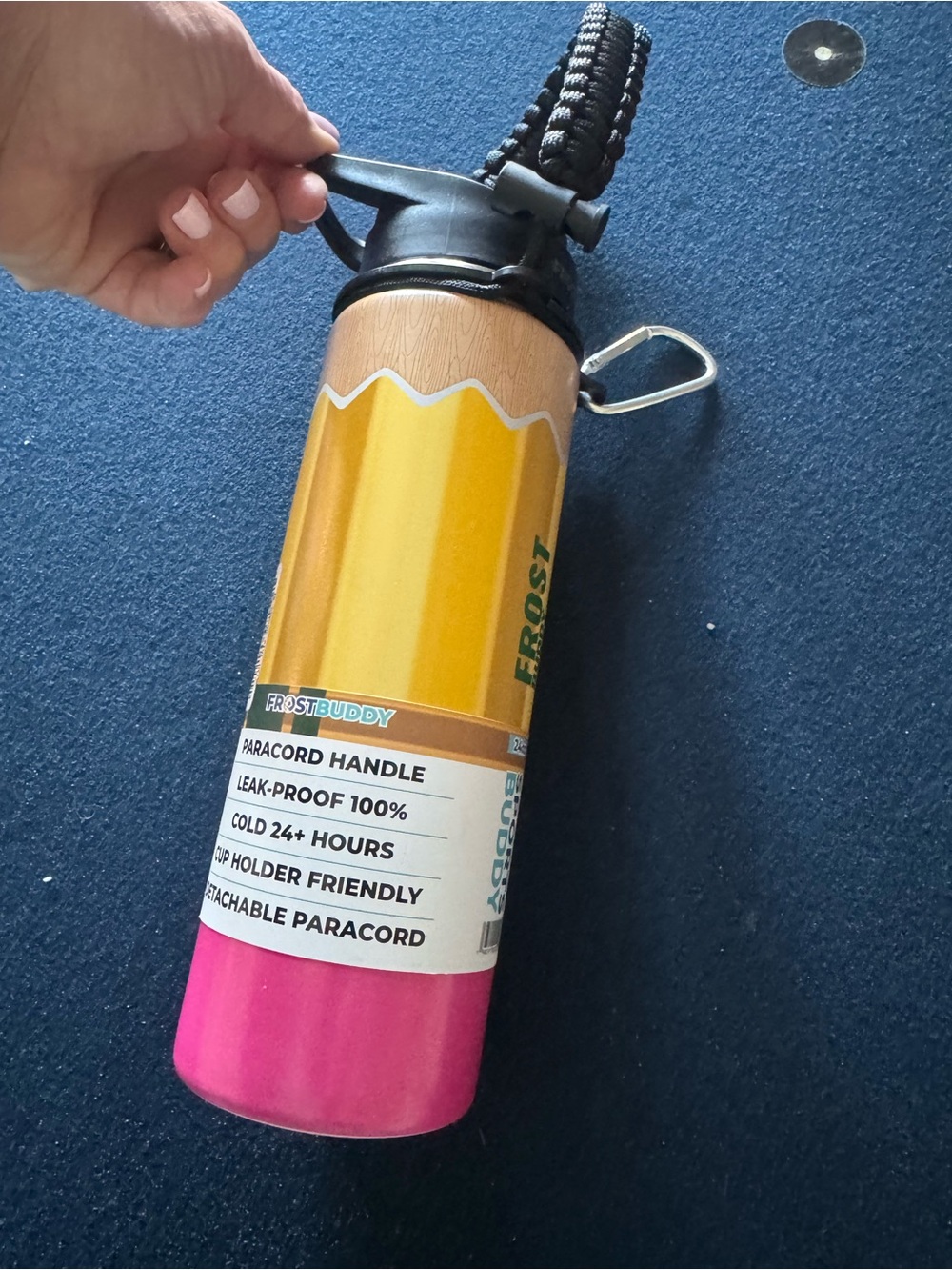 FROSTBUDDY Pencil Design Stainless Bottle with Pink “ eraser”✏️easy to carry!FUN